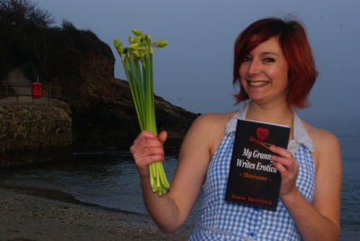 Posing with daffodils. 